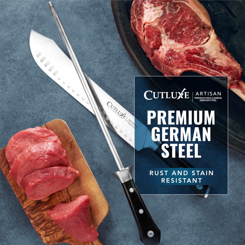 Cutluxe Honing Rod, Sharpening Steel for Kitchen Knives – 12"