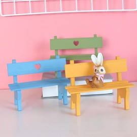 Mini Dollhouse Garden Bench Miniature Doll Bench Couch Micro Landscape Decoration Mini Park Benches Model for DIY Crafts Home Decor Photo Booth Props (Green)