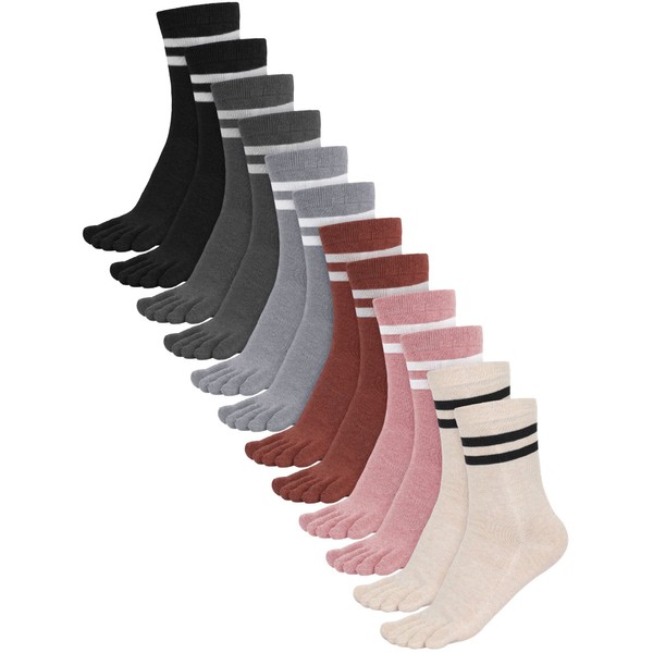 6 Pares Calcetines de Mujer Calcetines de Algodón con Cinco