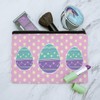 Cute Easter Egg Turquoise Purple Polka Dots Makeup Cosmetic Bag