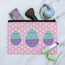 Cute Easter Egg Turquoise Purple Polka Dots Makeup Cosmetic Bag Organizer Pouch