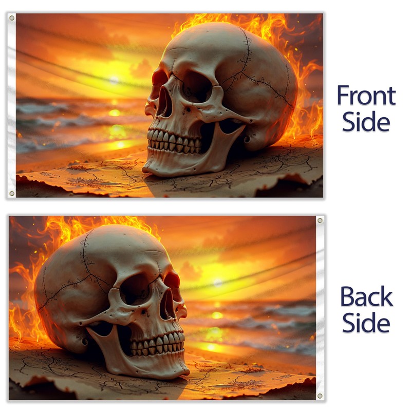Pirate Flag 90 x 150 cm with Eyelets - Large