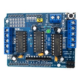 FainWan L293D DC Motor Drive Shield Stepper Motor Drive Shield Expansion Board Compatible with Ar-duino Duemilanove Rasp-Berry Pi