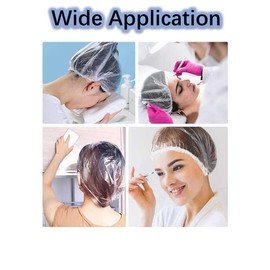 XiaZhiZhen Disposable Shower Cap, Pack of 100, Women, Whower Cap, Hotel, Hairdressing Salon, Baked Oil Cap, Plastic Film, Enlarged Stripes