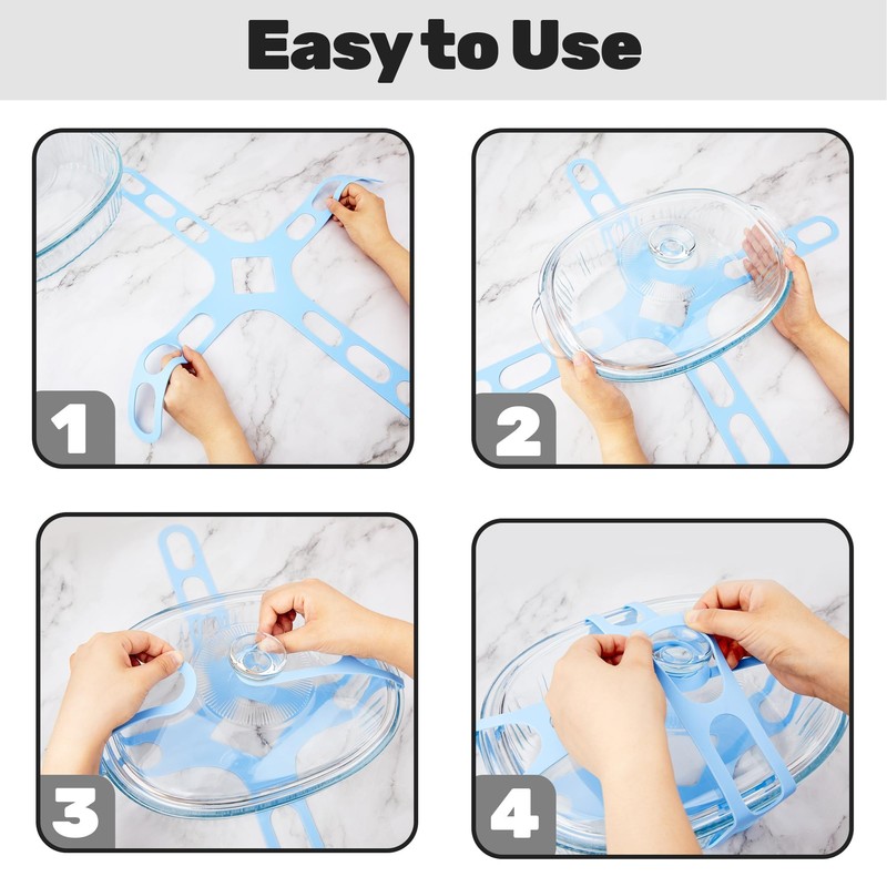Lid Latch Compatible with Crockpots, Crisscross Silicone Universal Securing Strap