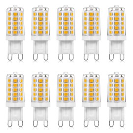 Joutameili 10 Pack G9 LED Bulb Soft Warm White 2700K 4W Equivalent 40 Watt, No Flicker LED G9 Bulb, T4 Halogen Light Lamp Replacement, for Chandelier Lighting,120V Non-dimmable