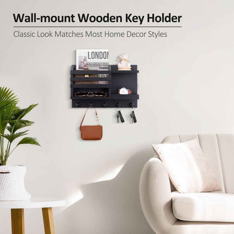 Nekon Key Holder for Wall, 11.8" x 7.8" x 3.1"