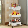 Melody House 3-Tier Metal Utility Rolling Cart Storage Side End