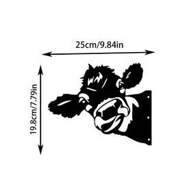 Agriism 9.84"x7.78" Inch Steel Sign Cutout Cow Shape Silhouette Yard Farmhouse Lawn Fence Wrought Iron Metal Insert