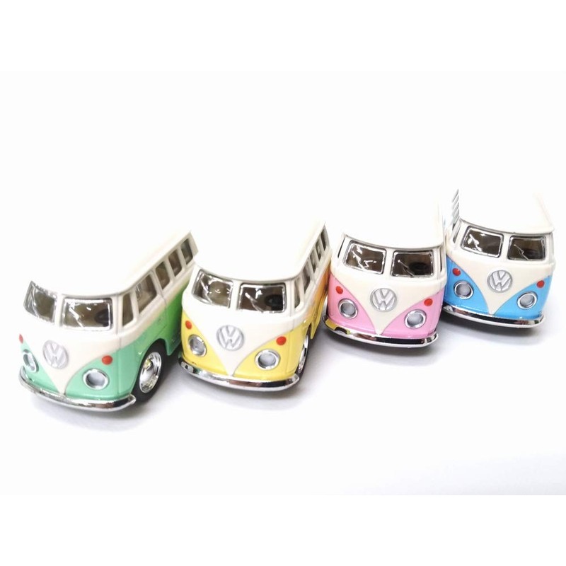 KINSFUN, Volkswagen Bus, Mini Pullback Car, Diecast Metal Mini Car,