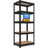 HOMEDANT House 5 Tier Laminated Metal Shelving Unit Adjustable Storage