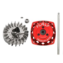 FLMLF Alloy Roto Electric Starter + Flywheel of 23CC~58CC Engine for 1/5 HPI ROFUN ROVAN KM Baja LT FG MCD DBXL GoPed RedCat Rc Car Parts (Red)