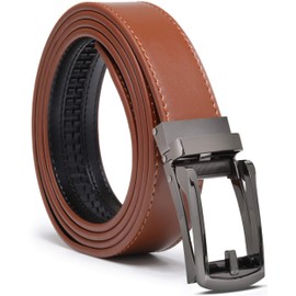 Mark Fred Regular Ratchet Belts for Men - Mens Ratchet Belt Brown Ratchet Belts for Men, Mens Adjustable Belt, Slide Belts for Men, Click Belt, Brown Belt Men 28 To 44 Inches – Brown