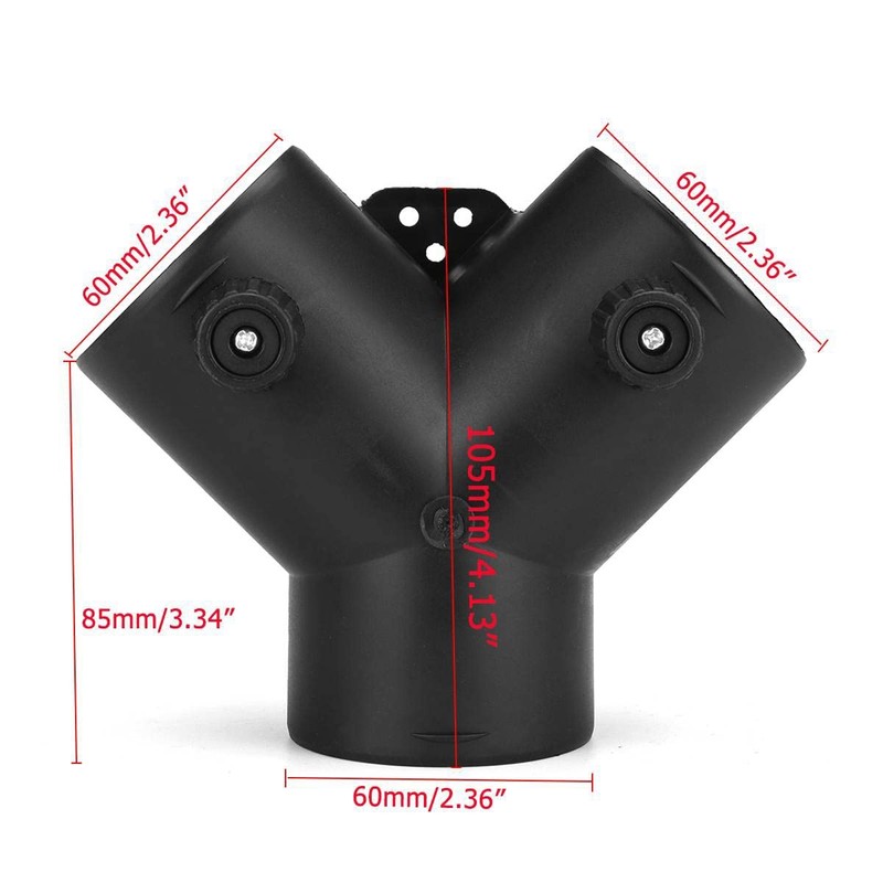 Tuperoymse 60mm Y Shape Parking Heater Exhaust Connector W/Dual Regulating