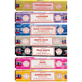 Guruji Divinity Sai Baba Incense Gift Set Nag Champa, White Sage, Lavender, Rose, Palo Santo, Frankincense, Sandalwood 15gms