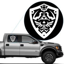 Yoonek Graphics Hylian Shield from Decal Sticker for Car Window, Laptop and More. # 818 (10" x 8.3", White)