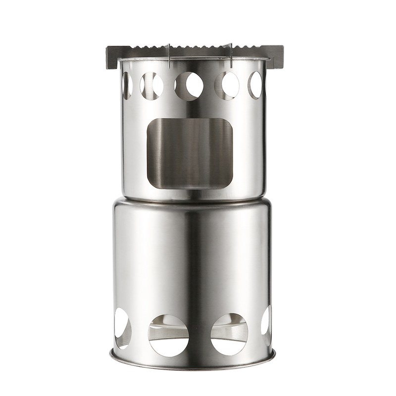 Lixada Portable Stainless Steel Lightweight Wood Stove Outdoor Cooking Picnic