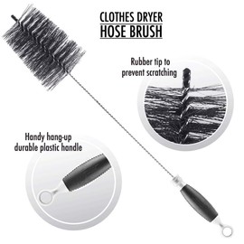 Fuller Brush Dryer Vent Cleaning Brush – 35½" Flexible Hose Lint Remover with Soft Polyester Bristles & Rubber Tip – Ergonomic Handle