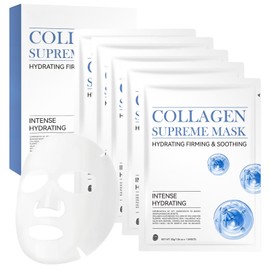5PCS Collagen Face Mask, Deep Hydrating Mask, Firming and Moisturizing, Korean Skincare