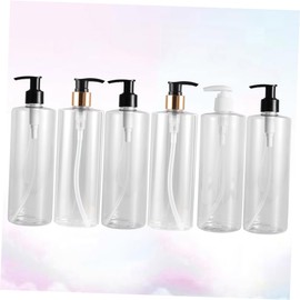 Ciieeo 6pcs Lotion Bottle Refillable Empty Containers with Random Pump Style for Soap Shampoo and Conditioner Portable Plastic Toiletry Bottles for Home and Travel