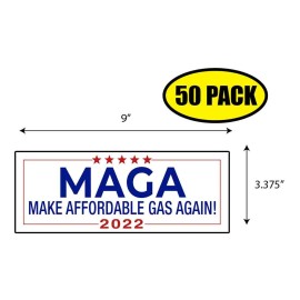 Tampa Printing 50 PACK 3.37"x 9" MAKE GAS AFFORDABLE AGAIN Sticker Decal POLITICAL BS0440