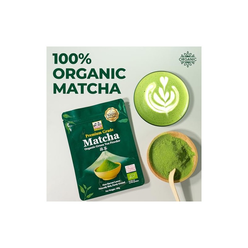 Double Dragon Organic Matcha Green Tea Powder - Premium Ceremonial