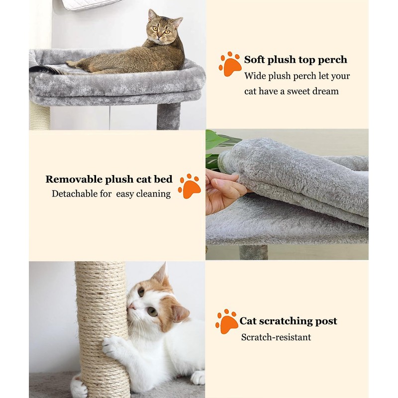 SYANDLVY Small Cat Tree for Indoor Cats, Activity Cat Tower