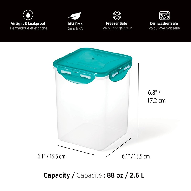 Starfrit LocknLock Plastic Pantry Container - 88oz/2.6L - Airtight -