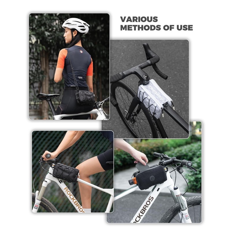 ROCKBROS Bicycle Frame Bag Bicycle Bag Frame Storage Bag with