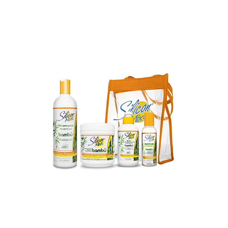 Silicon Mix Bambu Set 4 pieces Shampoo, Tratament, Leave In,