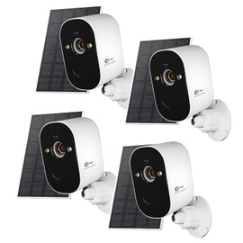 XVIM HOME 1080P 4Pack Solar Security Cameras Wireless Outdoor, Battery Powered Camera with Color Night Vision, 2.4GHz WiFi Home Security, AI Detection, 2-Way Talk, SD/Cloud, IP65 Waterproof
