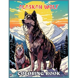 Alaskan Wolf Coloring Book: Majestic Wolf Pack in a Snowy Wilderness Coloring Pages For Relaxing, Calming, Stress Relieving