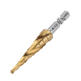 Vearter Step Drill 4241 4-12 mm HSS Cobalt Step Drill Spiral Ribbed Hex Shank Suitable for Stainless Steel, Iron, Copper and Aluminium