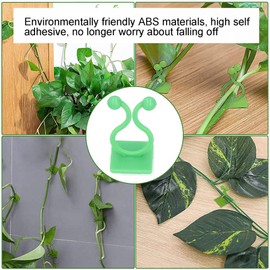 GLOGLOW 100 Piezas de Accesorios de Pared para Trepar Plantas, Clip de Fijación de Enredaderas de Pared Verde y Blanco, Clip de Fijación de Accesorio de Rama Autoadhesivo para