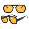 CZDLDNXS Retro Square Aviator Sunglasses for Women Men Trendy Orange