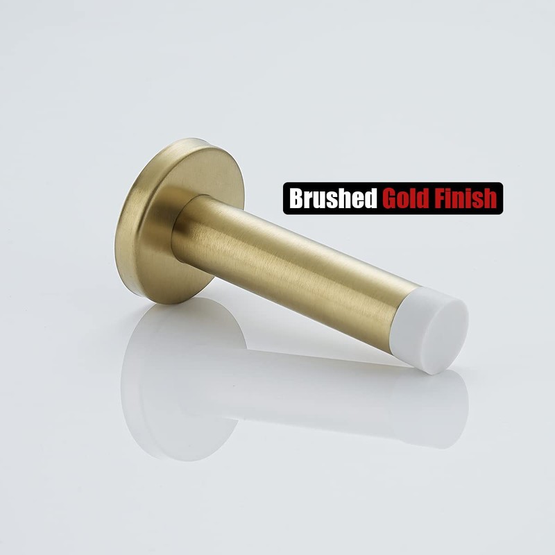 JQK Door Stopper Gold, 304 Stainless Steel Thicken 1mm Sound
