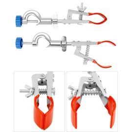 QWORK Lab Clamp, 4 Pack, Cork Lined Prongs, Burette, Flask, Beaker Clamp, Holds Objects up to 1.75" [45mm], Labs Universal Clamp (Rods up to 0.7" Diameter)