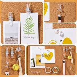 140 Juego de Chinchetas Transparentes, 5 estilos Suministros de Oficina Clips de Papel Clips de Carpeta Alfileres de Empuje Juegos para tablero de corcho, pared, mapas, tablones de anuncios (Claro)