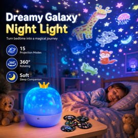 Galaxy Projector Night Light for Kids – 360° Rotating Star Lamp with 15 Modes for Bedrooms & Gifts