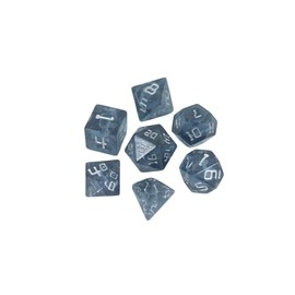 Starfarer Sci-Fi RPG Dice - 'Battle Cruiser' - Gray/Blue with White Swirls