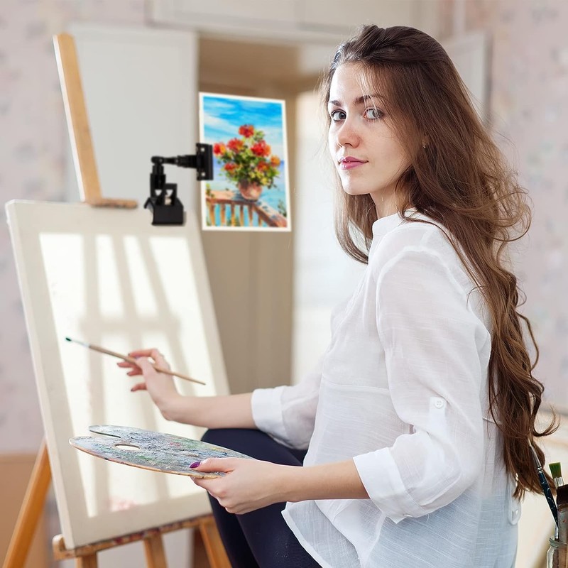 XINYUICEAN Plastic Adjustable Clips Rotatable Clip Holder Black 4Pcs Document