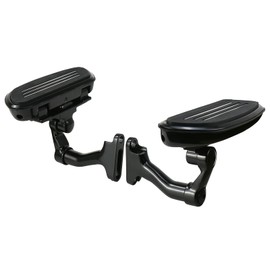 Adjustable Streamliner Passenger Footboard Floorboard with Mount Kit Fit for Harley Touring Road King Road Glide Street Glide Electra Glide 1993-2025 (Black)