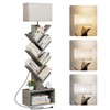 Evermagin 6 Tier Tree Bookshelf with Light, Narrow Bookcase Tower,