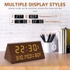 Kogonee Wooden Digital Alarm Clock, 0-100% Dimmer, 2 Alarm Settings,