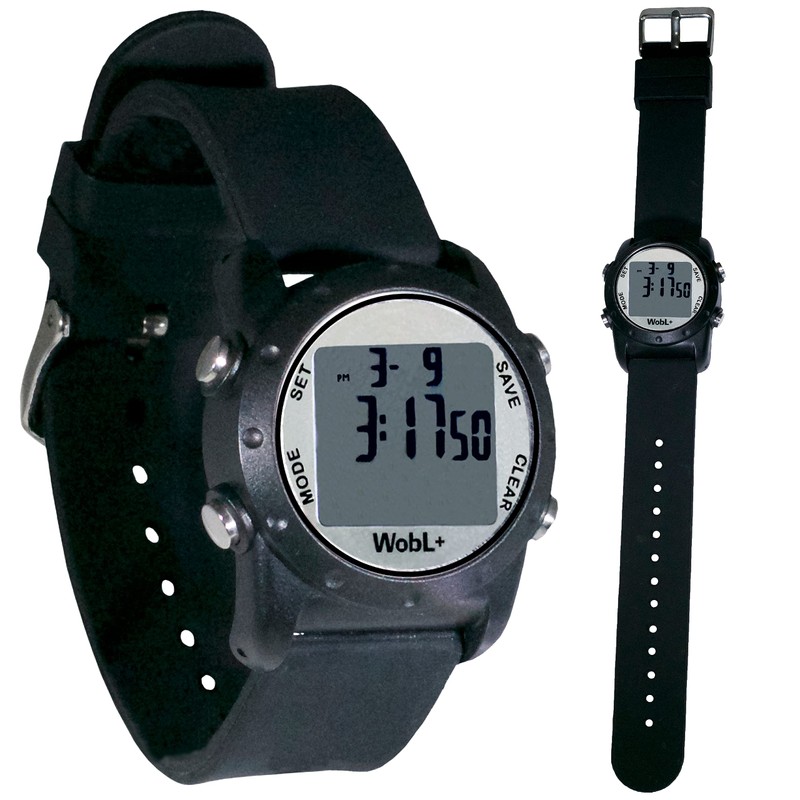 WobL+ Waterproof Vibrating Watch (BLACK), Potty Reminder, Pill Reminder