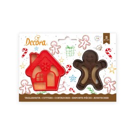 DECORA 0255094 Gingerbread Man & House Plastic Cutters 2-Piece