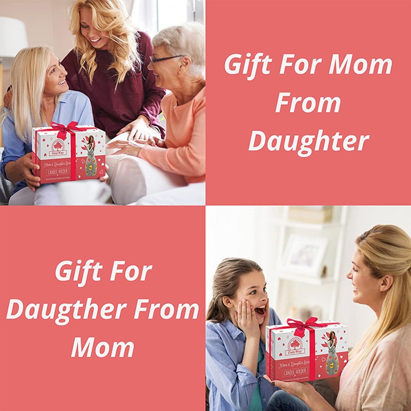 Mother's Day Gift Mother Daughter Hug Candle Holder Candle Light