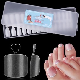 Missgooey Foot Nail Tips, Nail Tips, Foot Sanded, Pedicure, Set of 260, 13 Sizes, Foot Nails, Practice, Commercial Use, Natural Fit (Nail Tips for Feets)