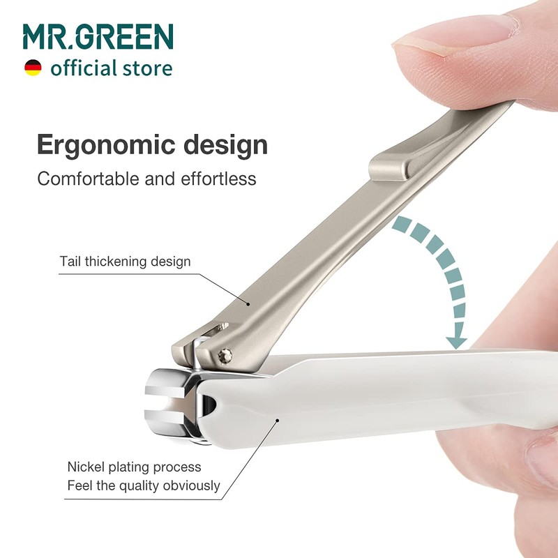 MR.GREEN Nail Clippers Anti Splash Fingernail Cutter Stainless Steel Manicure