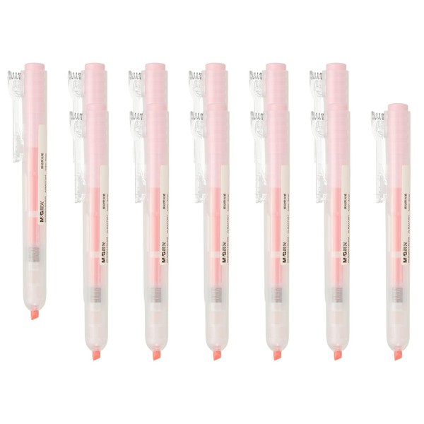 M&G Pink Highlighter, 12 Pack Retractable Highlighters Click High Lighters